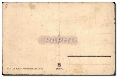 Albi - A Rua dos Padres e a Catedral — desenho de Barday — Verso