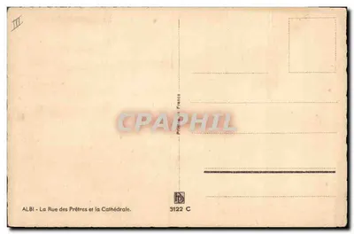 Albi - A Rua dos Padres e a Catedral — desenho de Barday — Verso