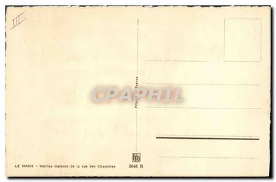 Velhas casas da rua dos Canónigos — Le Mans — n° 3046 B — Verso
