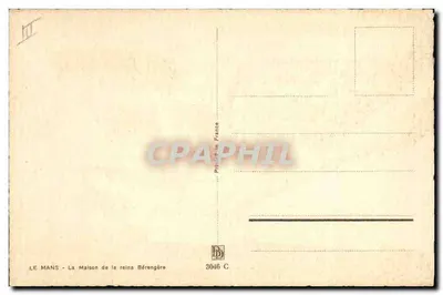Le Mans — A Casa da Rainha Bérengère — BARDAY — Verso