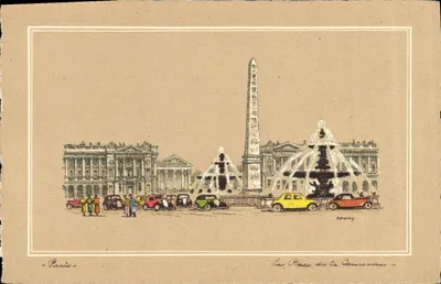 Paris — A Praça da Concórdia — gravura de Braphy