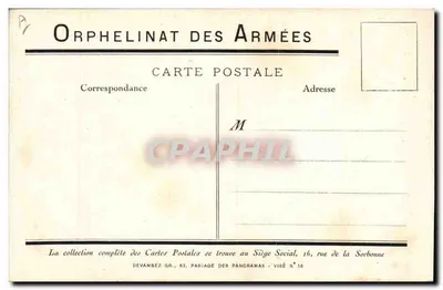 Dzieci grające przy krzyżu — Orphanat Armii — Devambez Gr. 63 — Rewers