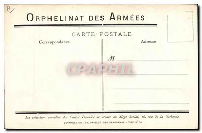 Dzieci grające obok krzyża cmentarnego — Orphelinat des Armées, seria N°16 — Rewers