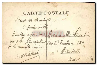 Im Land der Dolmen - Junge Bretonen, Kleidung von Rosporden — Verlag: Maréchal & Cie, n°16 — Rückseite