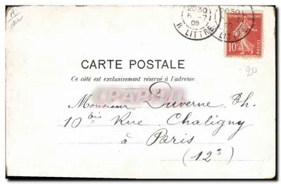 O Aluno de Bonnat — cena de aula de arte — J. Falaise & Fils - Tours — Verso