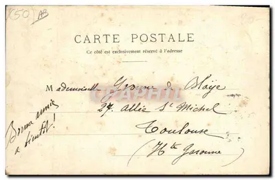 Kapelusze z przeszłości — Granville — Punkt wybrzeża europejskiego, gdzie amplituda pływ osiąga maksymalną wysokość — wydawca La C.P.A. Paris, nr 13 — Rewers