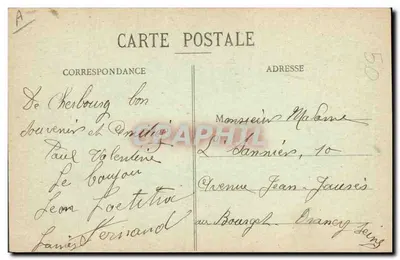 Typ normandzki z okolic Cherbourgu — M. Gohel w "Jardigny", autorstwa A. Rossel — Rewers