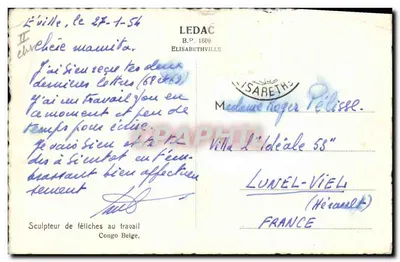 Szylista z fetyzów w trakcie pracy — Kongo Belge — Léon Ledac — Rewers