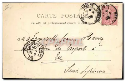 París — Caja de depósitos e incasaciones (Fachada calle du Bac) — P. Marmuse, n° 180 — Reverso
