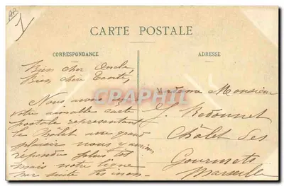 Mężczyźni z Falaise i ich latarnie — kolekcja P. Bunel, fotograf i wydawca, z Vimontiers (Orne) — N° 874 — Rewers