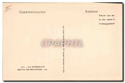 Mulher com coifa de Coutances — A Normandia — Lävy e Neuraden, Paris — Verso