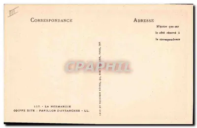 Cabeça de mulher chamada Papillon d'Avranches — A Normandia — Levé e Neudrein & Cie, Paris — Verso