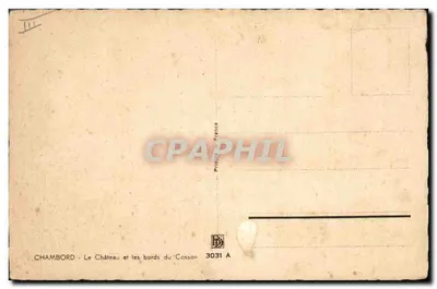 Chambord — Zamek i brzegi Cossonu — wydawca Bandary, nr 3031 A — Rewers