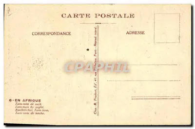 夜のタンタン — アフリカの夜のシーン — R. Prudent, Éd. 41, rue Richalieu, Paris — 裏面