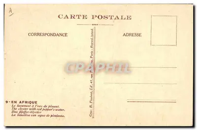 Na África — Lavagem com água de pimenta — Grés, R. Paudent, Ed. 41, rua Paudent, Paris — Verso