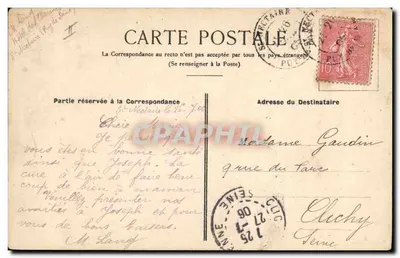 A Auvergne pitoresca — Dalle de pedra — Editor V. D. C. Nectaire, n° 243 — Verso