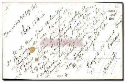 Joven mujer con racimos de uva — obra de E. Eserman — editor desconocido — Reverso