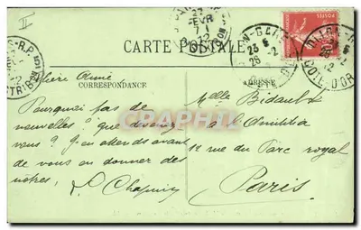 Dijon — Comptoir d'Escompte de Mulhouse y la Porte Guillaume — LL. — N° 182 — Reverso
