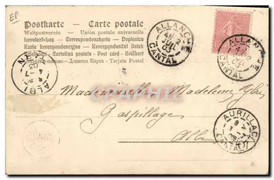 Carte postale illustrée de billets de banque français — éditeur non visible — Verso