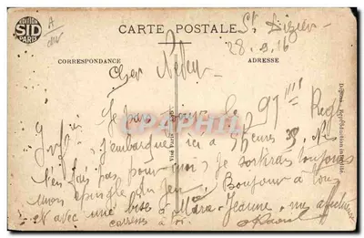 Soldat tenant un billet de dix francs — caricature satirique — Édition SID PARIS — Rewers