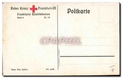 Bilhete postal antigo Cruz Vermelha — Verso