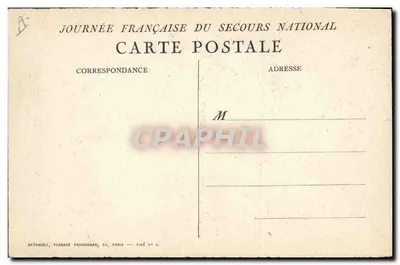 Cena de multidão — Desenho de H. de Groux — Edição Dia Francês do Socorro Nacional — Verso