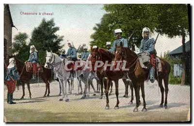 Kavalleriechasseurs — militaire illustratie — onbekende uitgever, serie-nummer 49005