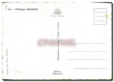 Philippe Nicaud — retrato em traje — editor PUBLISTAR, n° 884 — Verso