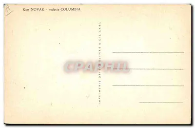 Kim Novak — gwiazda Columbia — Drukarnia Offset Klinke & Cie, SARL — Rewers