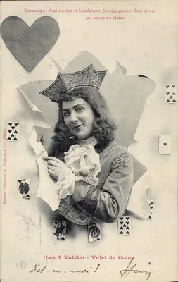 Valet de Cœur — Horóscopo — Edição Fototipia A. Bergeret et Cie, Nancy