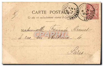 La Bohémienne — wiersz na kafelku — Wydawnictwo Phototype A. Bergeret & Cie, Nancy — Rewers