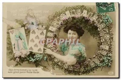 Mulher loira em um quadro de cartas de baralho — editor CIRC, n° 4385
