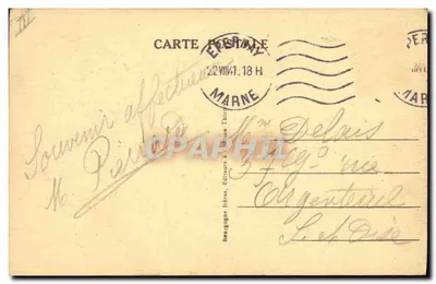 ÉPERNAY (Marne) — Rue de Châlons y Banco de Francia — Editor L. B. — Reverso