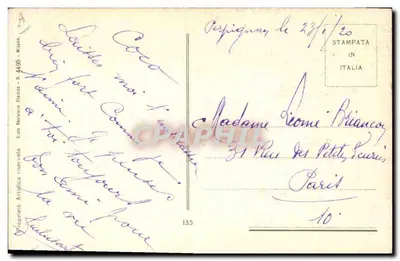 Kobieta przed lustrzem — Wydawca: Vaso Bertone Stampa, Mediolan — N° 135 — Rewers