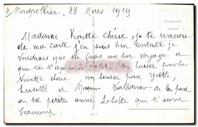 Jovem mulher com chapéu com laço preto grande — buquê de rosas — editor Milan, n° 61-5 — Verso