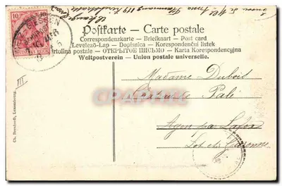 Princesa Marie Adelheid — Castelo de Balmoral — editor Ch. Bernhöft, Luxemburgo — Verso