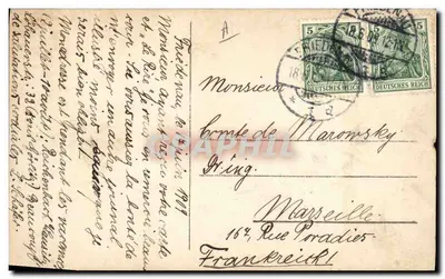 Stara pocztówka Kronprinzessin Cecilie mit dem Prinzen Wilhelm — Rewers