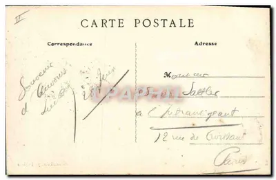 Campamento de Auveours — Vista de las tiendas — Editor: Léon Pichon — Reverso