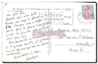 Pequeno ouriço — Os Animais da Montanha — Janssot — Verso