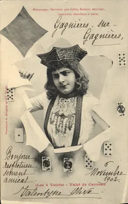 Horóscopo - Os 4 Valetes - Valete de Copas — Philatotypie A. Bergéret et Cie, Nancy