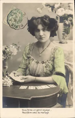 Mulher jogando cartas — previsão amorosa — J.K. n°116