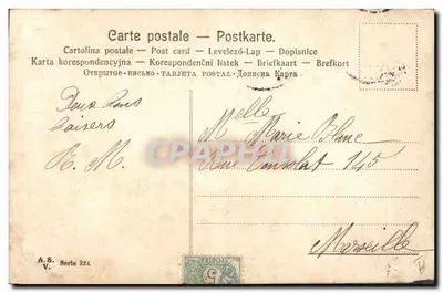 Fleurs de trèfle et pièces de monnaie — éditeur A.S. V. — série 824 — Achterkant