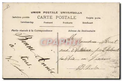 Carta postal de modelo exclusivo Fleurmont — 1000 francos — União Postal Universal — Verso