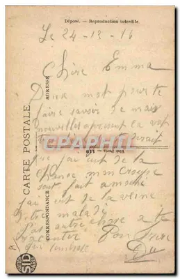 Soldat tenant un billet de 5 francs — Banque de France — Édition SID Paris — Verso