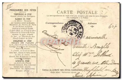 Normandse Feesten — 1909 — Uitgave van het Comité van de Normandse Feesten — Achterkant