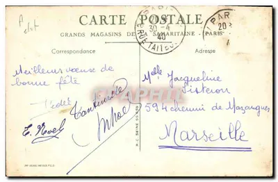 Enfant sur un grand chien — scène humoristique — éditeur Henri Meyer Fils, n° 11 — Reverso