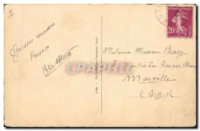 Meisje dat een vierbladige kruisblad houdt — uitgever Gil, nr. 4.008 — uit Hautewil, ongeveer 1920 — Achterkant