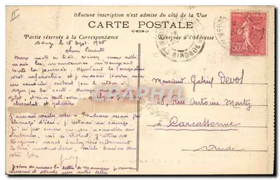 Campo Militare di SOUGE (Gironde) — Una Pezza d'Artiglieria — Fototipia Marcel Delbey, Bordeaux — Verso