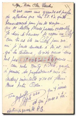 Leopardo ágil enrolado para o querido Fratini — desenho e mensagem manuscrita — Verso