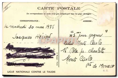 Enfants dérangeant un bébé — Ligue Nationale Contre le Taudis — éditeur non visible — Verso